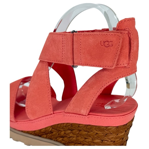 UGG Ileana Pink Suede Leather Womens Platform Sandals Size 10M - Picture 7 of 13